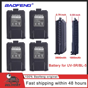 Baofeng Радио Портативная Рация UV-5R Аккумулятор 3800 мАч Для UV5R UV-5RE DM-5R Плюс BF-F8 RT-5R RT5 BL-5 Аккумулятор 1800 мАч Дополнительно