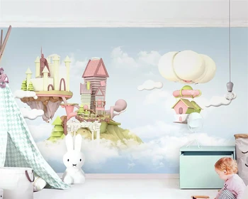 beibehang Custom 2019 классический воздушный шар 3D голубое небо белые облака фон детской комнаты papel de parede 3d обои