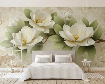 beibehang Custom 2019 новые трехмерные рельефные цветные резные цветы простой ТВ-фон papel de parede обои behang