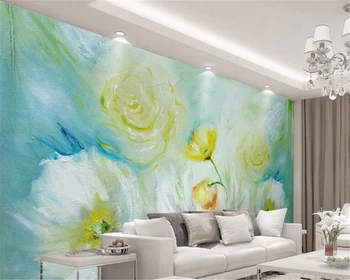 beibehang На заказ, свежие и элегантные акварельные фотообои с цветами, модные художественные обои для стен 3 d