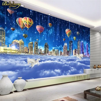 beibehang Пользовательские 3D фрески Star City Sea clouds papel de parede для гостиной красивые фотообои в рулоне обоев