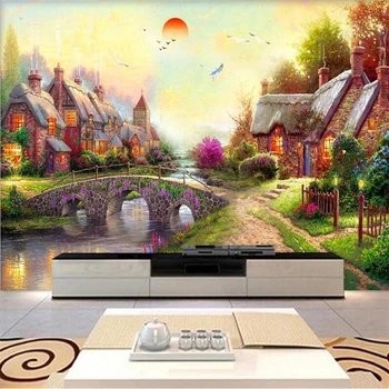 beibehang Пользовательские обои 3d фрески papel de parede Thomas стиль Европейская картина маслом пейзаж фреска ТВ фон обои