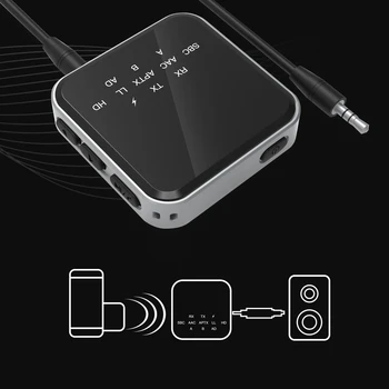 bluetooth 5.2 Адаптер Аудиоприемника-Передатчика aptX-LL/HD С Низкой Задержкой Громкой Связи 3,5 мм Aux Беспроводной Стерео Музыкальный Адаптер