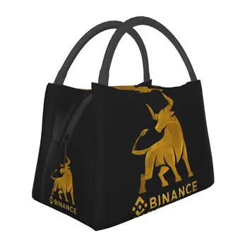 BNB Bull Binance Изолированные сумки для ланча для женщин с возможностью повторного использования Майнеры криптовалюты Термоохладитель Сумка для ланча Пляж Кемпинг Путешествия