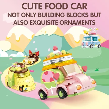 Candy Planet Серия Автомобилей С Клубничным Мороженым Пончики 3D Модель Алмазные Строительные Блоки Кирпичи Творческая Сборка Игрушки для Детей