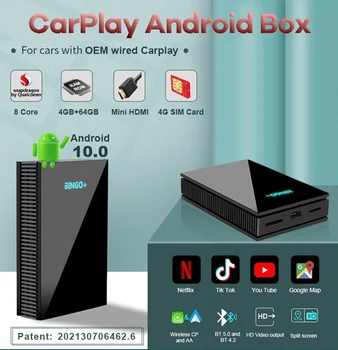Carplay AI BOX Android 10.0 Беспроводной Автомобильный Адаптер Carplay Android для Audi Mercedes Benz Volkswagen Ford Toyota Honda Peugeot