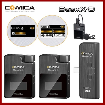 Comica BoomX-D Для Смартфона Видео D1 D2 UC1 UC2 2.4 g Беспроводной Микрофон Комплект Цифрового Передатчика Мини-Приемник Микрофона Мобильного Телефона