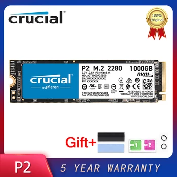 Crucial P2 250GB 500GB 1TB 2TB 500GB 3D NAND NVMe PCIe M.2 2280 Внутренний жесткий диск SSD До 2400 Мбит/с Для настольных ноутбуков