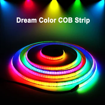 Dream Color COB LED Strip WS2812B Индивидуальная Пиксельная Адресуемая DC 5V 320 Светодиодов/м Высокая Яркая Полноцветная Волшебная Светодиодная Лента FOB Led Tape
