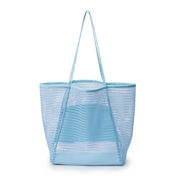FUNMARDI 2023 Летние женские пляжные сумки, простая женская сумка через плечо, сетчатая сумка, выдалбливают женские сумки-тоут большой емкости WLHB2722