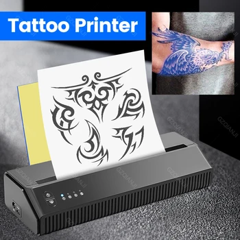 GZQIANJI Mini Wireless Tattoo Printer Transfer Machine Копировальный Аппарат Для Изготовления Трафаретов Для Фотографий Тату На Термотрансферной Бумаге Копировальная Печать