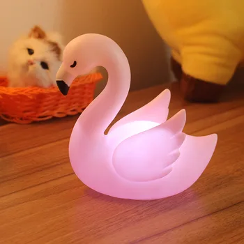 INS новый творческий фламинго тот же ночник лебедь кормление свет детская игрушка светло-розовая девочка мультфильм свет декор рабочего стола декор спальни