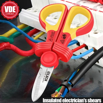 LAOA VDE Изолированные Электрические ножницы 6 дюймов, Напряжение сопротивления 1000 В, Многофункциональные кабельные ножницы