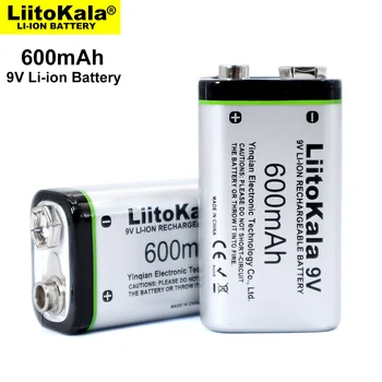 LiitoKala 600mAh 9V литий-ионный Аккумулятор 6F22 9V Аккумуляторная Батарея Для Массажера С Дистанционным Управлением Металлический Детектор Дыма электрогитара
