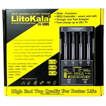 LiitoKala Lii-500S зарядное устройство 18650 зарядное устройство для 18650 26650 21700 батареек AA AAA Проверка емкости аккумулятора Сенсорное управление