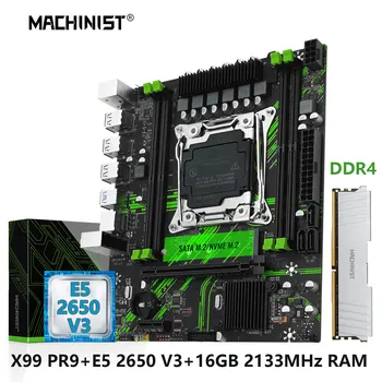 MACHINIST X99 PR9 Комплект материнской платы Xeon Set E5 2650 V3 Процессор LGA 2011-3 ecc DDR4 16 ГБ оперативной памяти NVME M.2 usb3.0 M-ATX