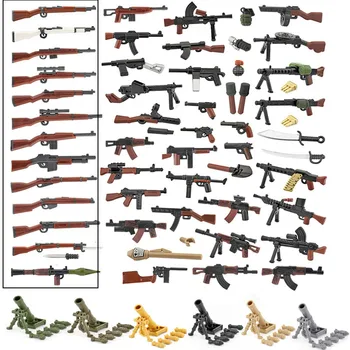MOC Военное Оружие Оборудование Строительные Блоки Городской Спецназ Пистолеты Пистолет 98K Фигурки Аксессуары Кирпичи Спецназа Детские Игрушки