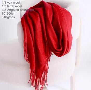 Naizaiga женская красная кашемировая шаль из смеси шерсти яка, зимняя модная накидка, YR131