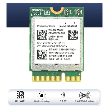 NFA765 WiFi карта Mudule 2400 Мбит/с Быстрая скорость 2.4 G / 5G /6G WiFi Карта Mudule Bluetooth-совместимая 5.3 Поддержка Win10 Win11