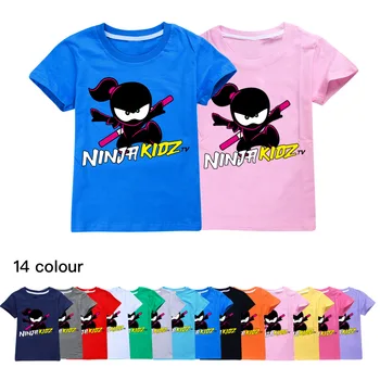 NINJA KIDZ/ детская одежда, летняя модная футболка с коротким рукавом для мальчиков, футболка с рисунком для мальчиков, топы для маленьких девочек, детская одежда