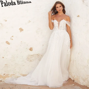 Paloda Нежные свадебные платья с открытыми плечами и открытой спиной 2023 Bride Aline Sweetheart Vestido De Casamento Robe De Mariée Plus