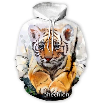 phechion/ Новые модные мужские/женские толстовки с 3D принтом животного тигра с длинным рукавом, повседневные толстовки, мужские Свободные спортивные пуловеры A27
