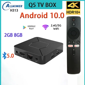 Q5 Smart TV BOX Android 10 2G8G Allwinner H313 iATV с несколькими потоками BT5.0 Google Voice TV Приставка 5G Wifi M3U медиаплеер 4K