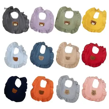Q81A U-образный нагрудник с оборками для отрыжки ребенка, шарф с милым мишкой, полотенце для слюнявого нагрудника