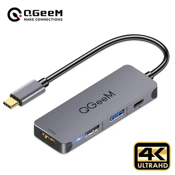 QGeeM USB C Концентратор для Macbook Pro Multi USB 3.1 Type C Концентратор 3.0 2.0 USB C HDMI Адаптер PD Док-станция для Huawei Mate 20 Pro OTG Splitter