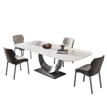 Rocky table light, роскошный стиль, высококачественные импортные яркие небольшие обеденные столы и стулья бытового типа, современные простые обеденные столы и стулья