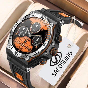 SACOSDING Смарт-часы Мужские AMOLED Дисплей Bluetooth Вызов Спортивные часы Водонепроницаемые Фитнес-часы Мужские Умные часы Здоровье 2023