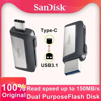 Sandisk SDDDC2 Extreme Type-C 256 ГБ 128 ГБ 64 ГБ Двойной OTG USB флэш-накопитель 32 ГБ флеш-накопитель USB3.1 Stick Micro USB 3.1 Flash Type C