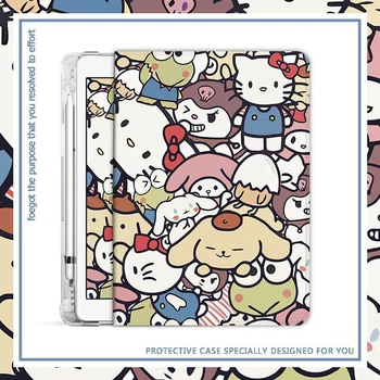Sanrio Hello Kitty Чехол Для iPad Pro 11 Подушка Безопасности Мягкий Защитный Чехол для iPad 10th 10.9 7th 8th 9th 10.2 Air 5 4 Mini6 5 4 Чехол