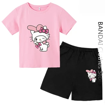 Sanrio/ Детская футболка My Melody, летняя футболка с рисунком 