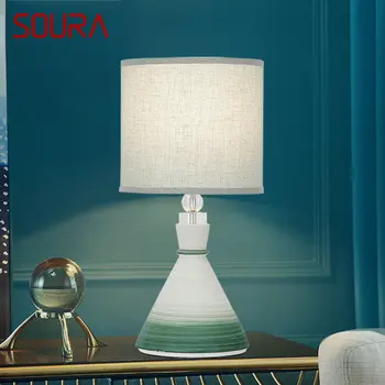 SOURA Nordic Настольная Лампа LED Креативная Керамика Настольное Освещение Современный Декор Для Дома Гостиная Прикроватная Тумбочка Для Спальни