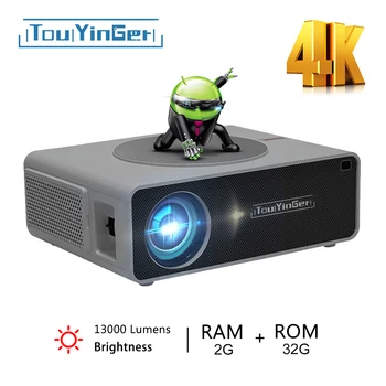 Touyinger Q10w Pro Android Проектор 4K Мини Проекторы full HD Cinema Video Proyector СВЕТОДИОДНЫЙ Проектор Для Домашнего Кинотеатра Bluetooth