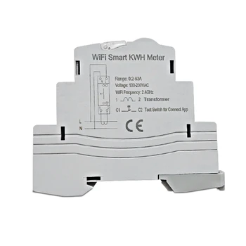 Tuya Однофазный WiFi интеллектуальный счетчик энергии 100A Din рейка Точное измерение Вольтметр Амперметр Мощность ATMS1603