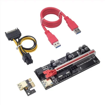 Ver009SPlus PCI-E Riser Card 30 см 60 См 100 СМ USB 3.0 Кабель PCIE от 1X до 16X Удлинительный Адаптер SATA 6Pin Power для Майнинга GPU Miner