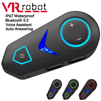 VR робот Водонепроницаемый Bluetooth5.3 Мотоциклетный Шлем Гарнитура Hi-Fi В Режиме Длительного Ожидания Беспроводной Стерео Музыкальный Плеер со Светодиодной Подсветкой