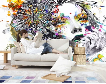 WELLYU Изготовленный на заказ современный классический рисованный эскиз индивидуальность абстрактный аватар фреска фон обои обои home decor3D