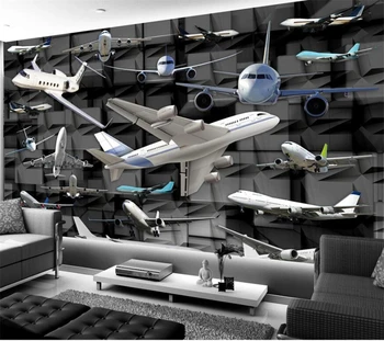 wellyu Индивидуальные большие фрески мода обустройство дома 3D фон мобилизация самолета диван фон спальни обои