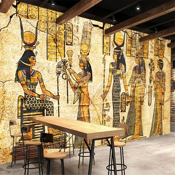 wellyu Ретро винтаж египетские боги инструменты настенные на заказ большие настенные обои papel de parede para quarto