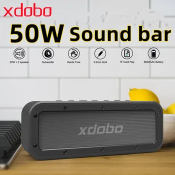 Xdobo 50 Вт Мощный динамик Bluetooth Портативный Беспроводной Super Bass Водонепроницаемый сабвуфер 360 Стерео Объемный TWS TF Звуковая панель