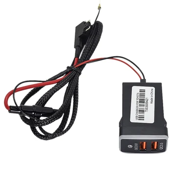 Автомобильное быстрое зарядное устройство с двумя USB 3.0, автомобильное зарядное устройство 12-24 В со светодиодной подсветкой, подходящее для