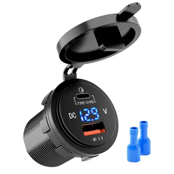 Автомобильное зарядное устройство 18 Вт Quick Charge 3.0 USB 48 Вт Type-C PD Адаптер для быстрой зарядки для автомобиля, лодки, фургона на колесах, мотоцикла