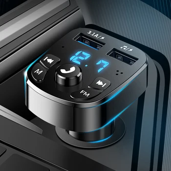 Автомобильный MP3-плеер, быстрое зарядное устройство с двумя USB, FM-приемник Bluetooth, совместимый с Bluetooth 5.0 FM-передатчик, автомобильный комплект