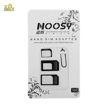 адаптер Nano Sim-карты 4в1 Noosy + Адаптер Micro Sim-карт + Стандартный Адаптер SIM-карты + булавка-игла sim-карты Для iPhone 3000 комплект