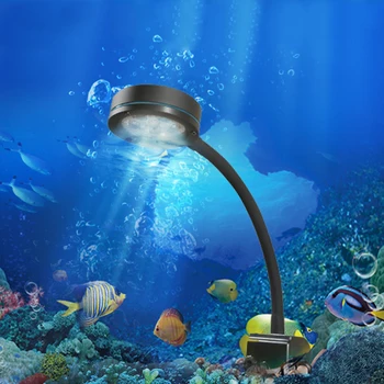 Аквариумная светодиодная лампа мощностью 18 Вт с таймером, расширенная вращающаяся клипса, подходящая для открытого аквариума и аквариума с рыбками
