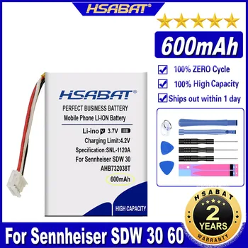 Аккумулятор HSABAT 600mAh для Sennheiser SDW 30 60 DW 30 HS SDW 60 HS 5066-5063 5065 5064 5064 5036 5033 Подходит Для Аккумуляторов AHB732038T