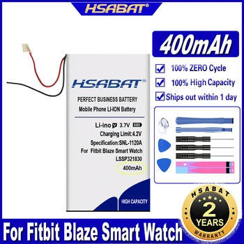 Аккумулятор HSABAT LSSP321830 400mAh для смарт-часов Fitbit Blaze, Новый Литий-Полимерный Аккумуляторный блок CPP-588 Batteries